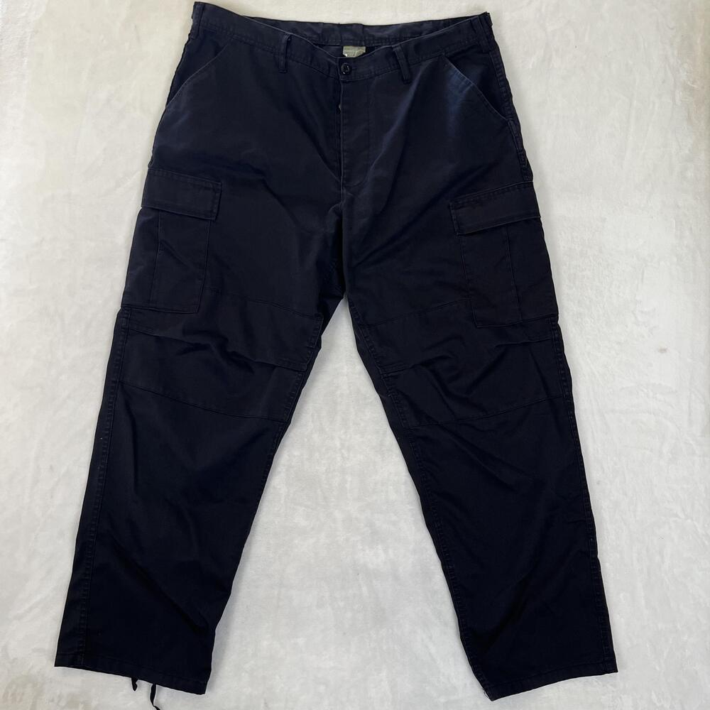 Advantex Inc Pants Mens XL Black BDU Cargo Drawstring Hem Tactical Military